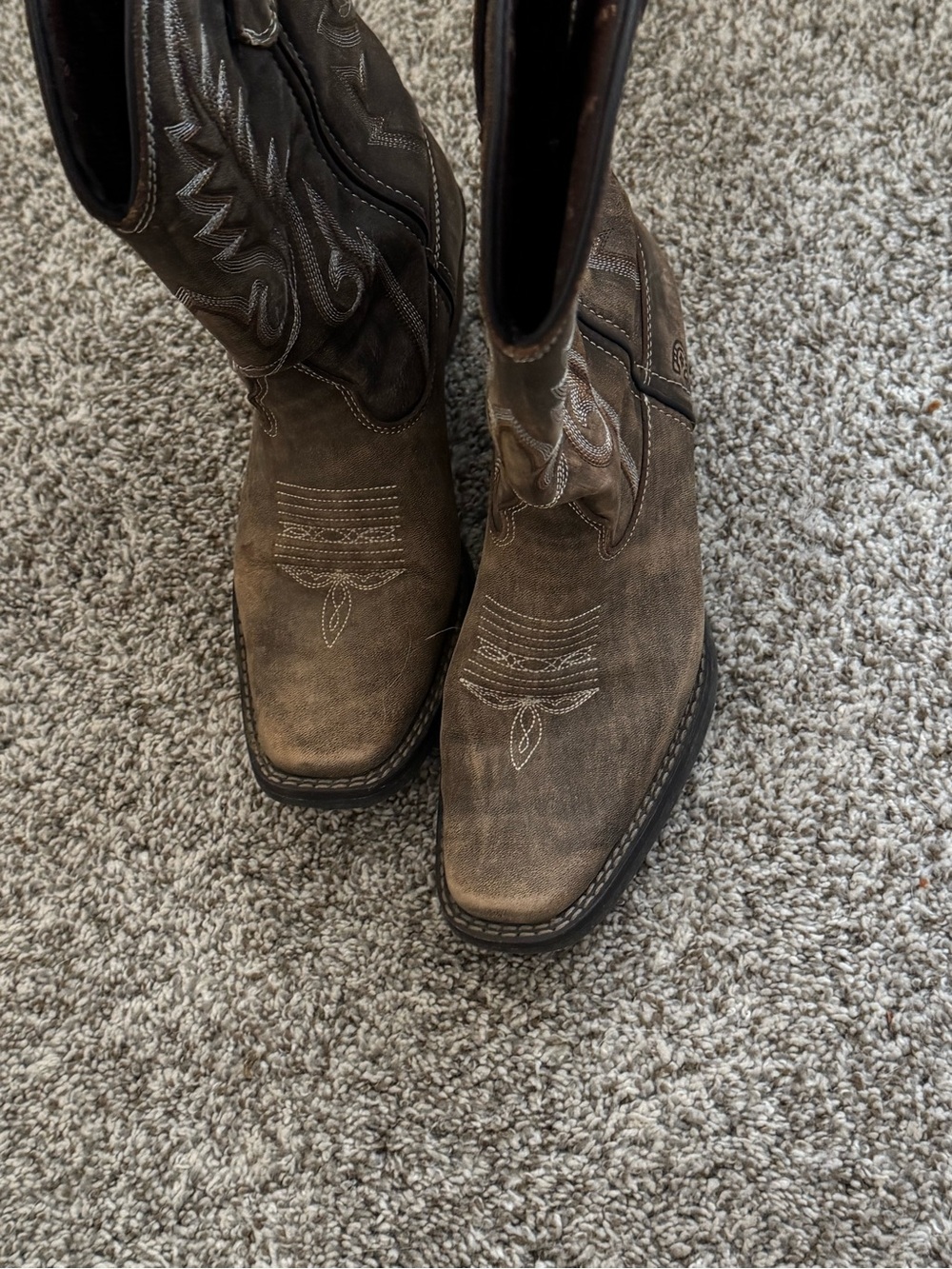 Durango Brown Lace-Up Western Stitch Boots